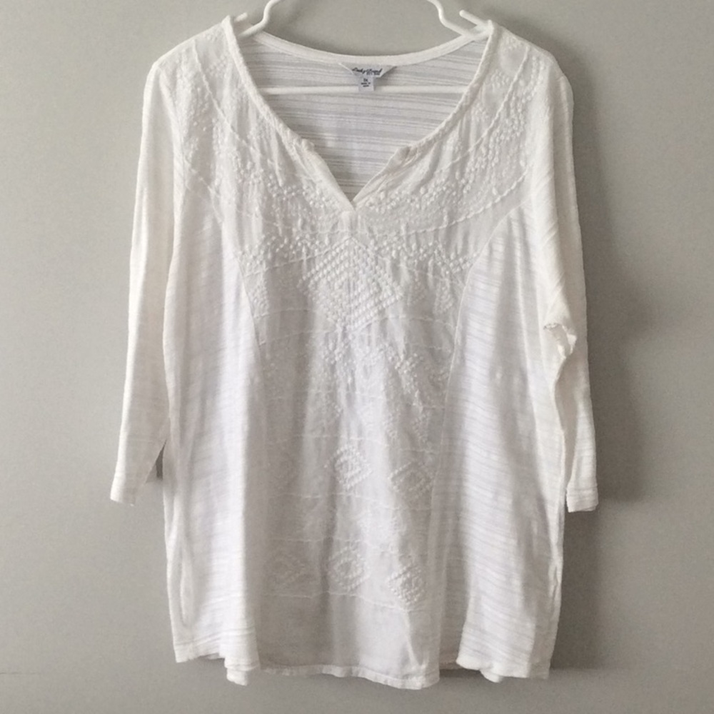 ☘️☘️Lucky Brand 1X tunic style v-neck 3/4 sleeve